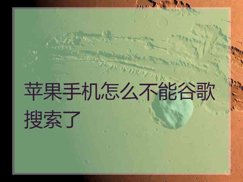 苹果手机怎么不能谷歌搜索了