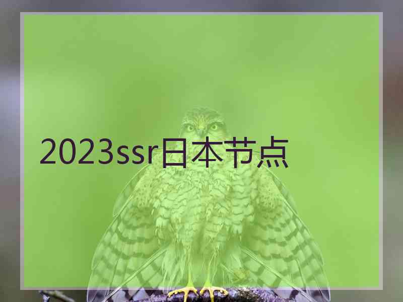 2023ssr日本节点