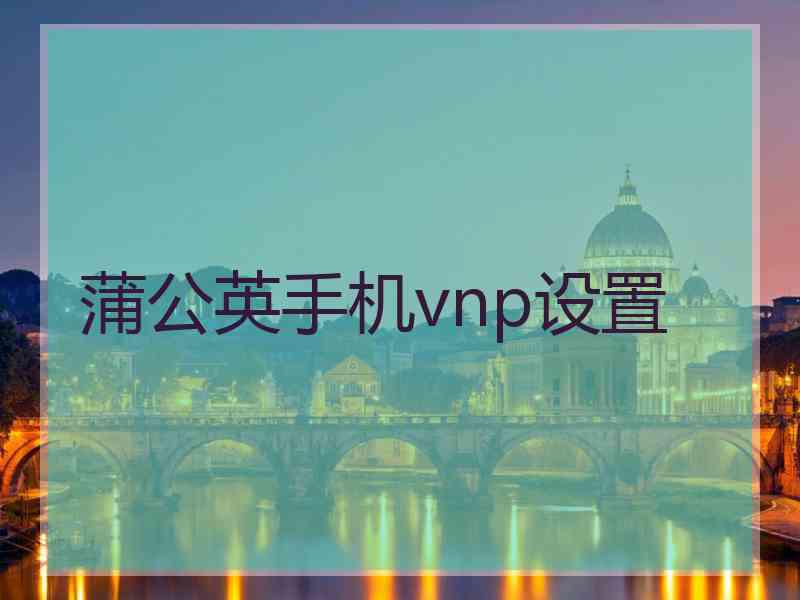 蒲公英手机vnp设置