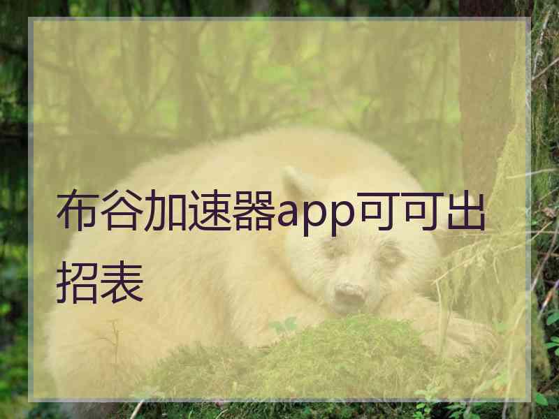 布谷加速器app可可出招表