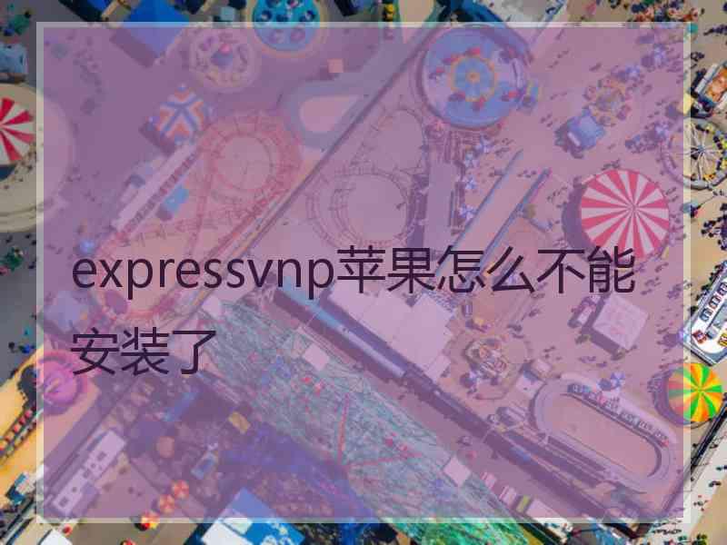 expressvnp苹果怎么不能安装了