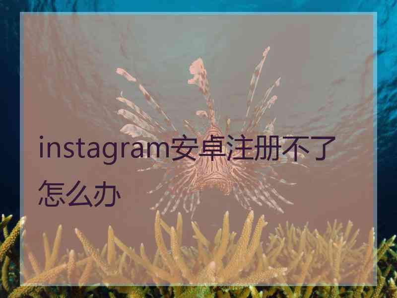 instagram安卓注册不了怎么办