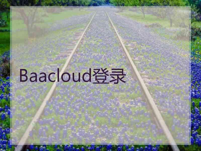 Baacloud登录