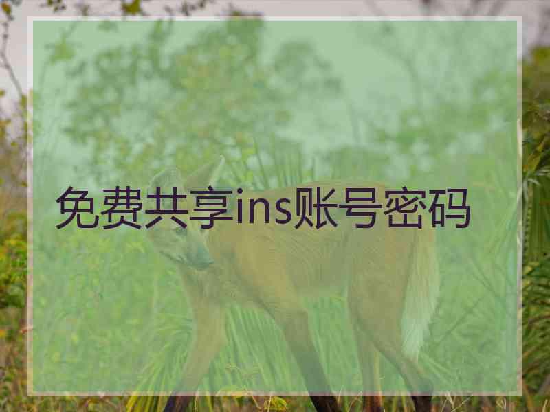 免费共享ins账号密码