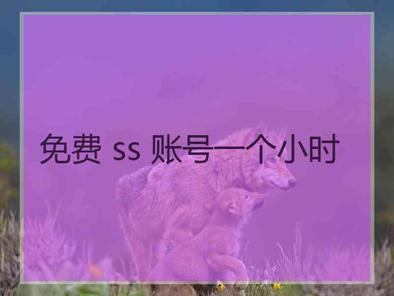 免费 ss 账号一个小时