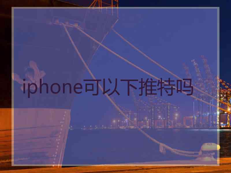 iphone可以下推特吗