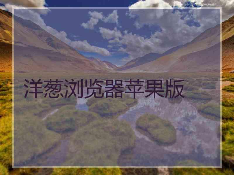 洋葱浏览器苹果版