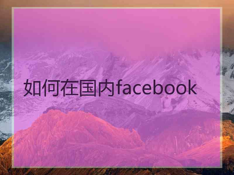 如何在国内facebook