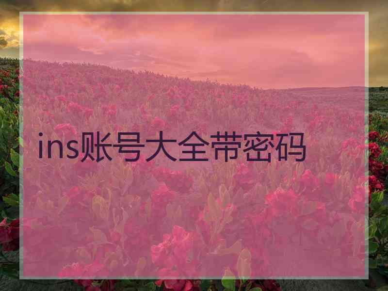 ins账号大全带密码