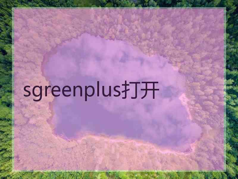 sgreenplus打开