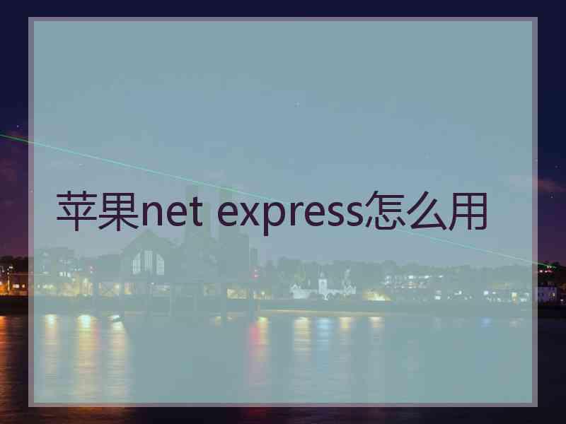 苹果net express怎么用