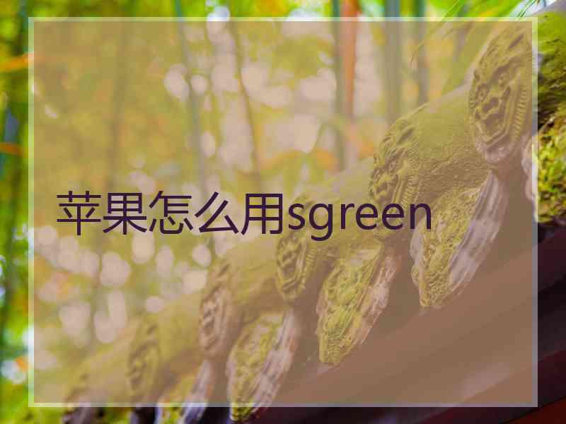 苹果怎么用sgreen