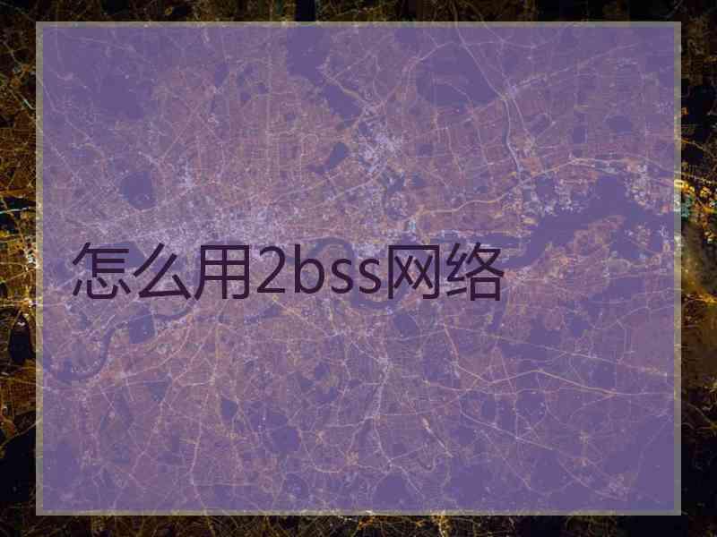 怎么用2bss网络