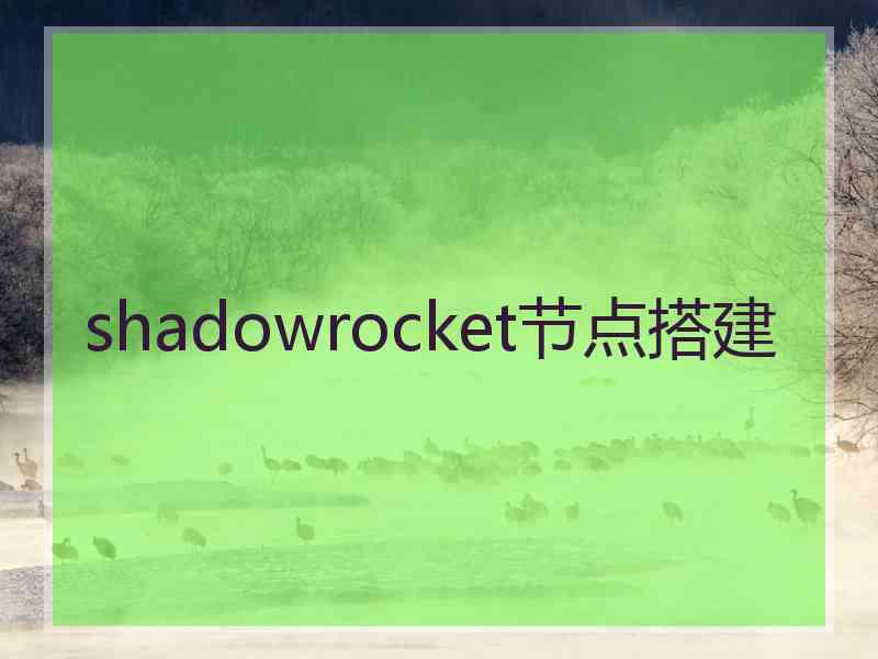 shadowrocket节点搭建