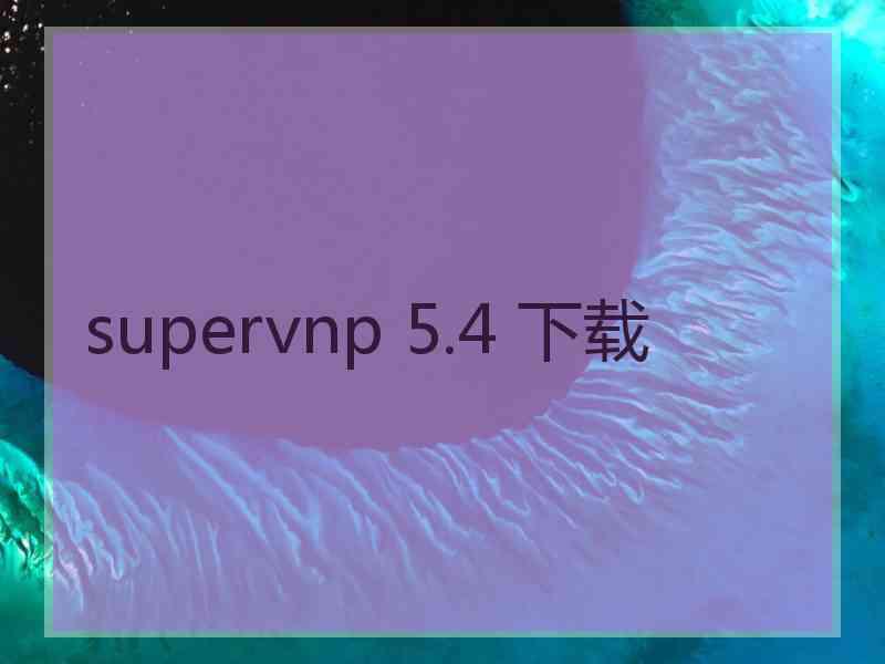 supervnp 5.4 下载