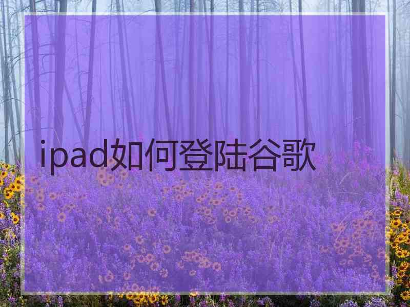 ipad如何登陆谷歌