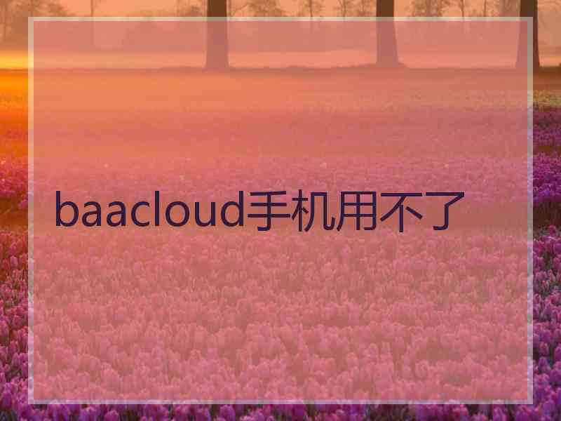 baacloud手机用不了