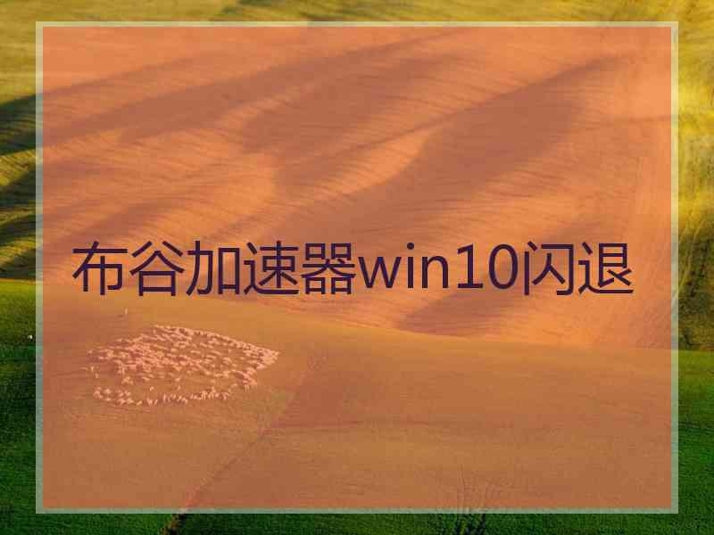 布谷加速器win10闪退