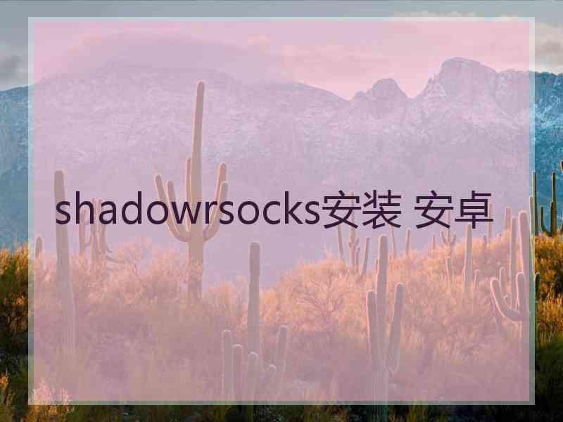 shadowrsocks安装 安卓