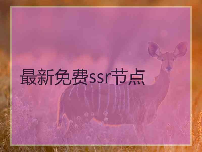 最新免费ssr节点