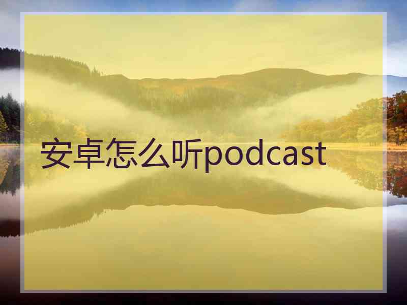 安卓怎么听podcast