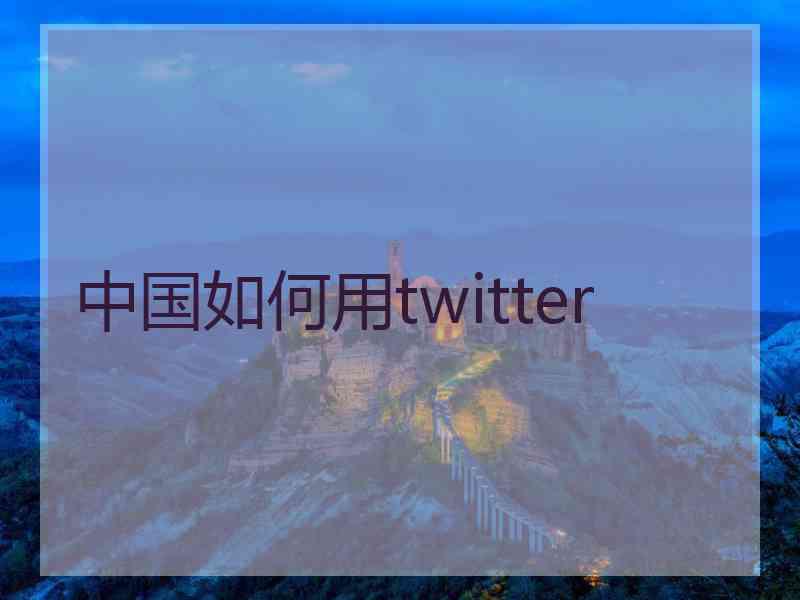 中国如何用twitter