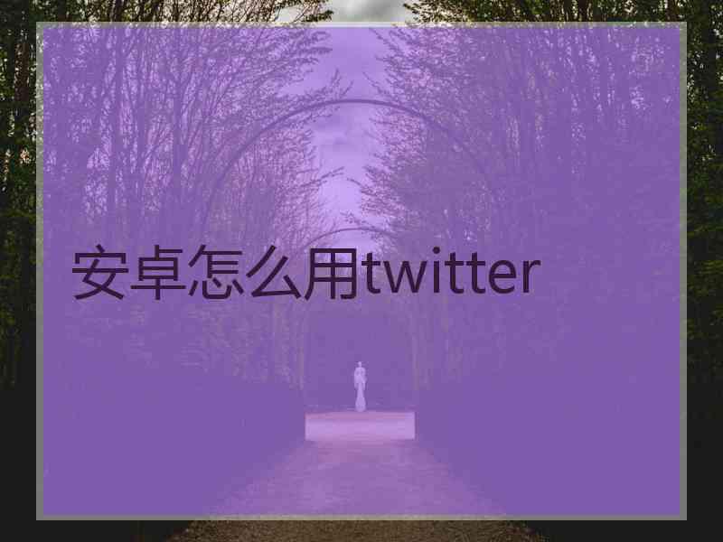 安卓怎么用twitter