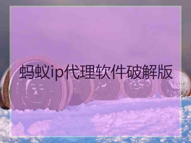 蚂蚁ip代理软件破解版